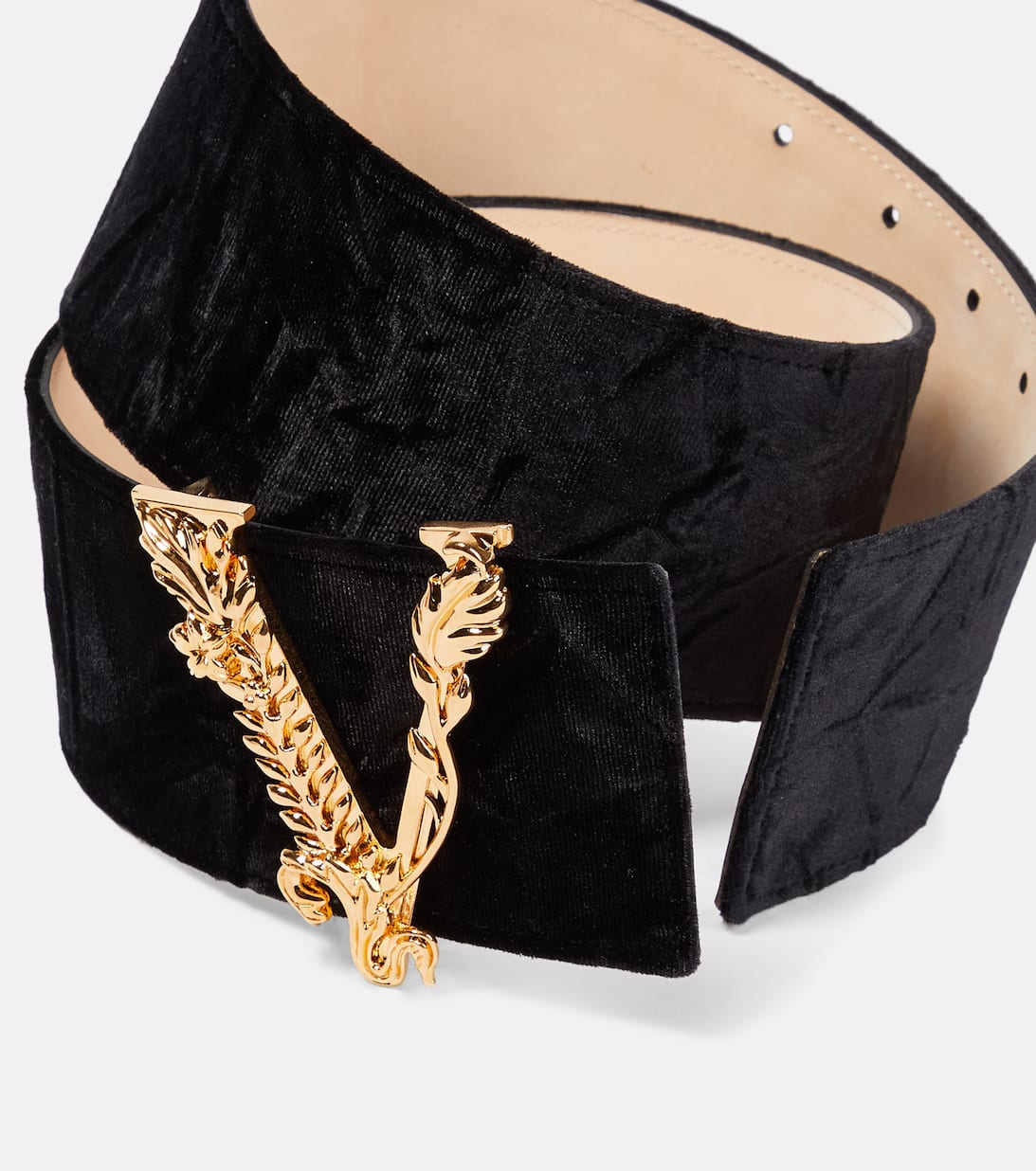 Virtus Velvet Belt in Black Versace Mytheresa