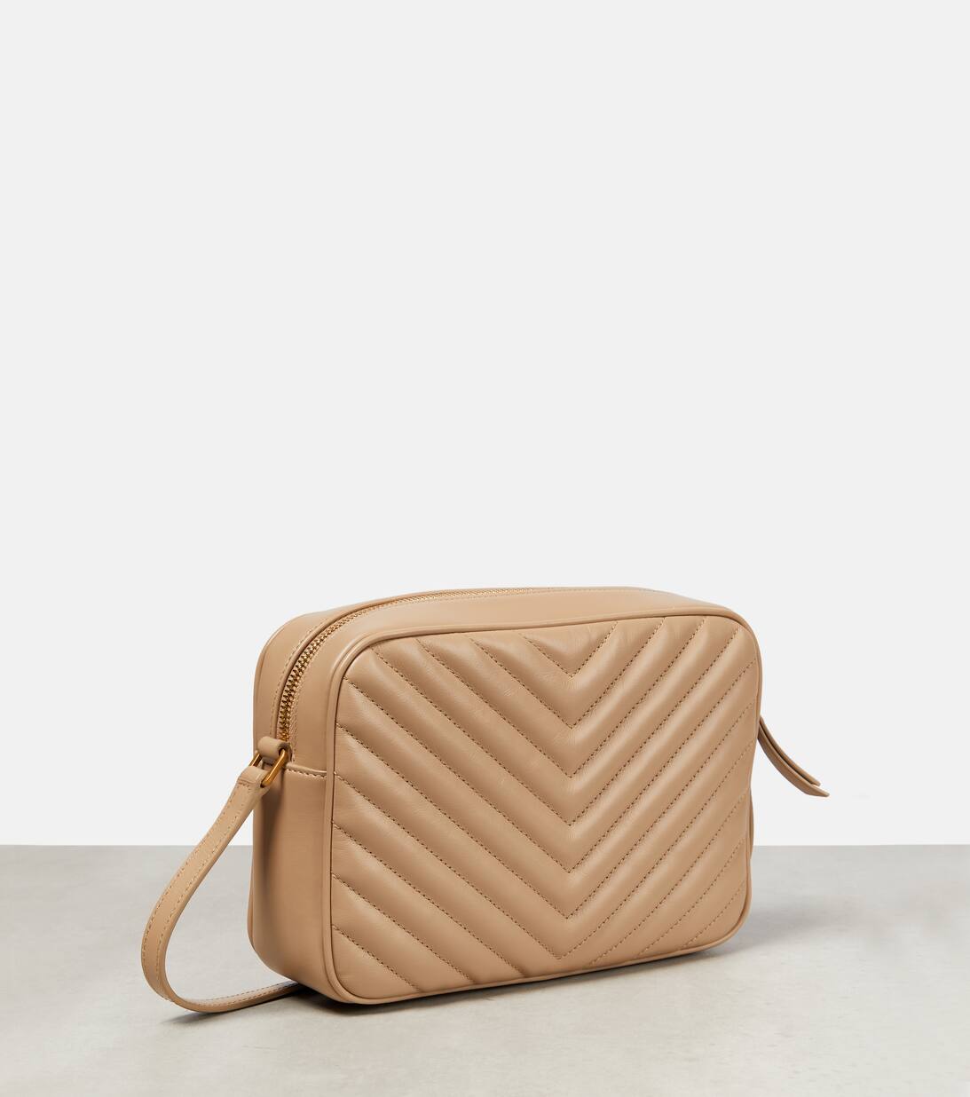 Lou Camera Leather Crossbody Bag in Beige Saint Laurent Mytheresa