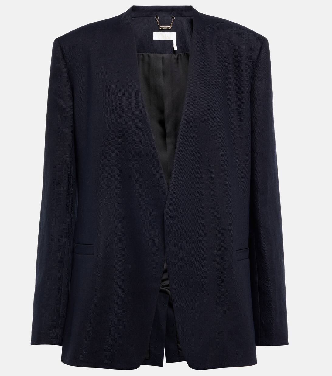 Linen Blazer in Blue Chloe Mytheresa