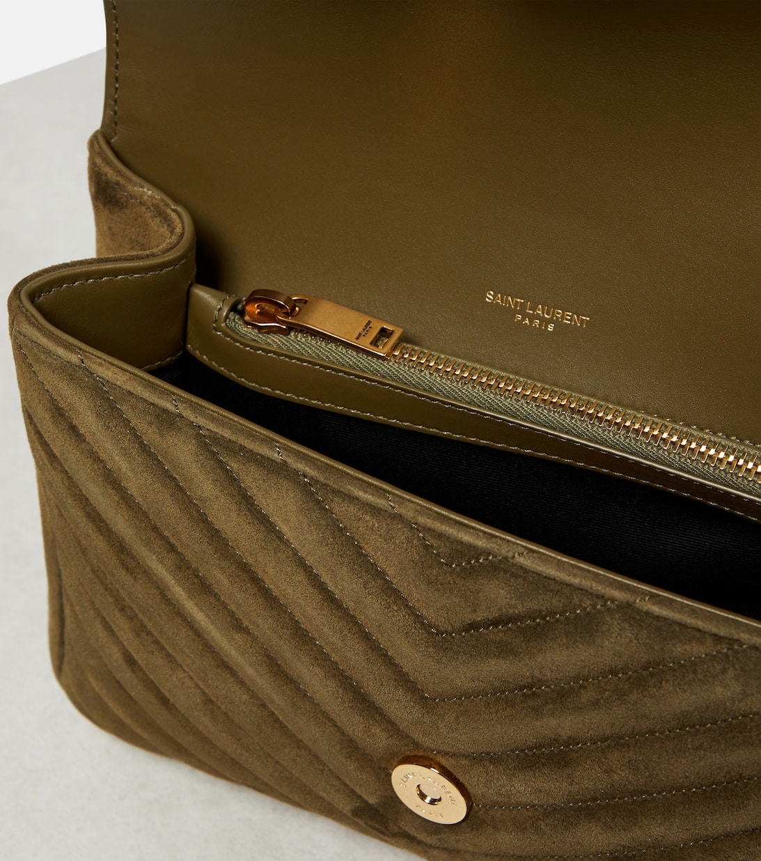 College Medium Suede Crossbody Bag in Green Saint Laurent Mytheresa