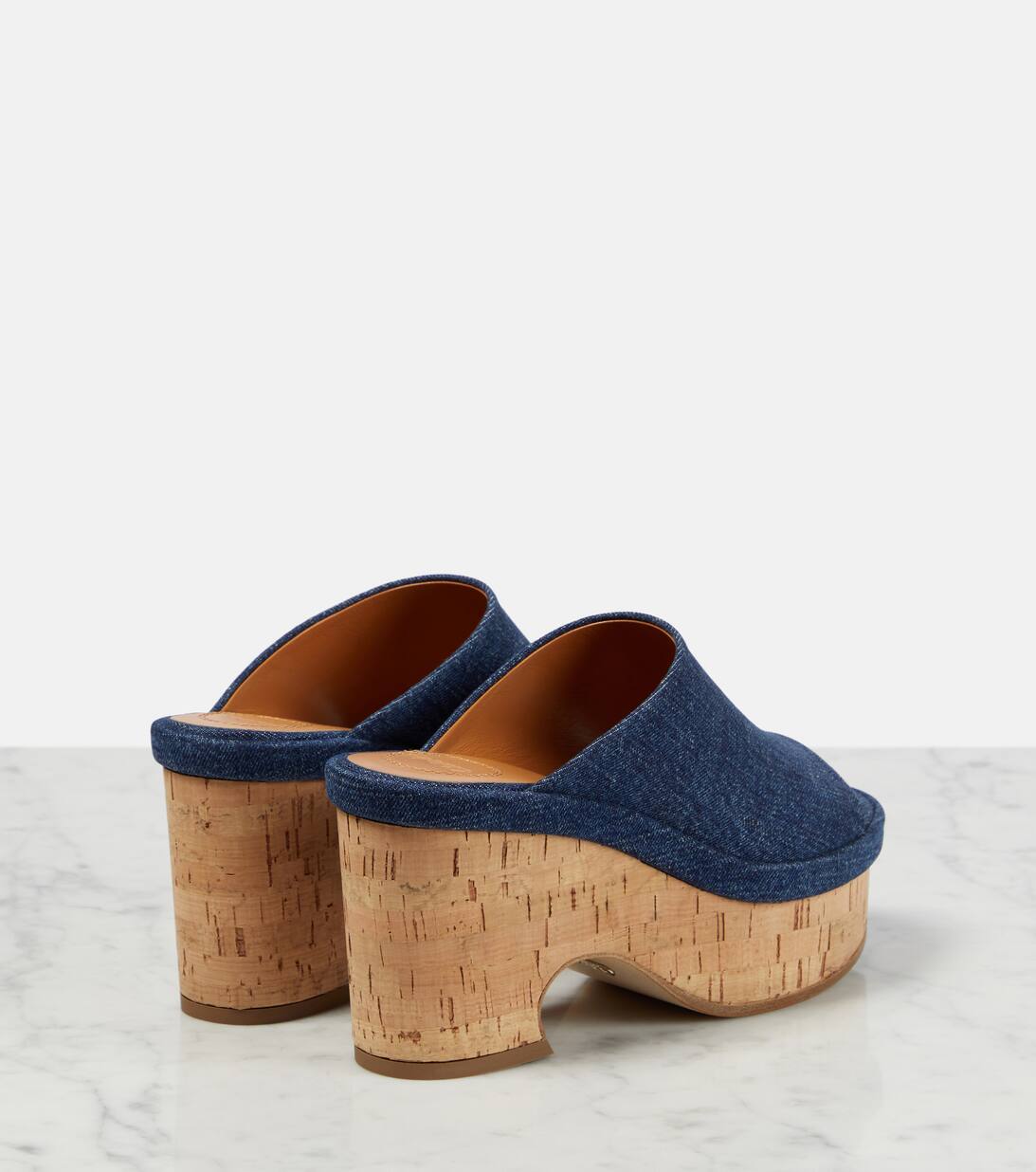 Oli Denim Platform Mules in Blue Chloe Mytheresa