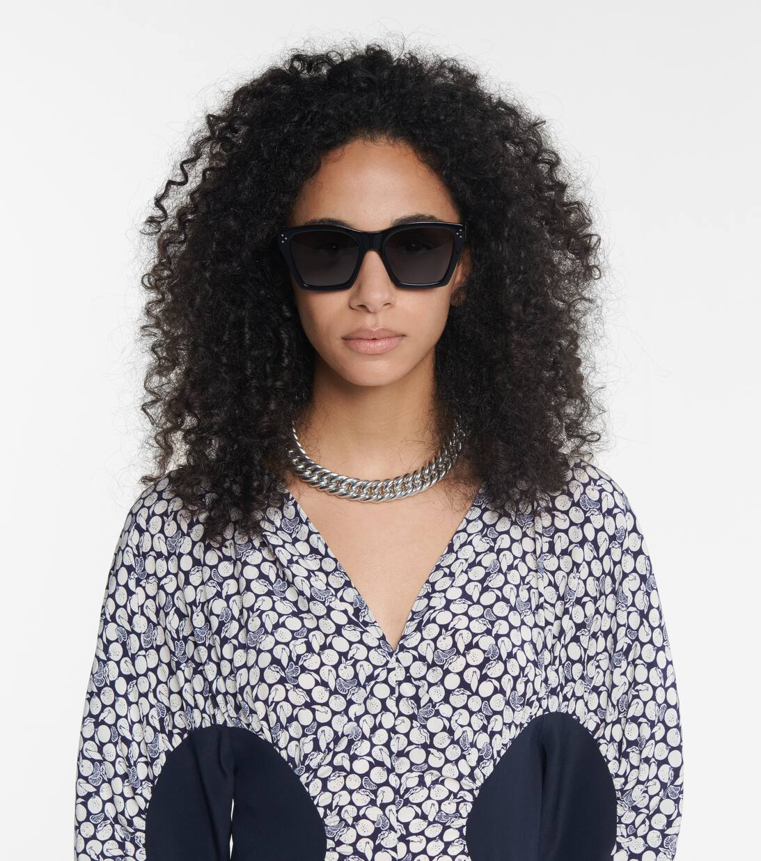 Rectangular Sunglasses in Black Celine Eyewear Mytheresa