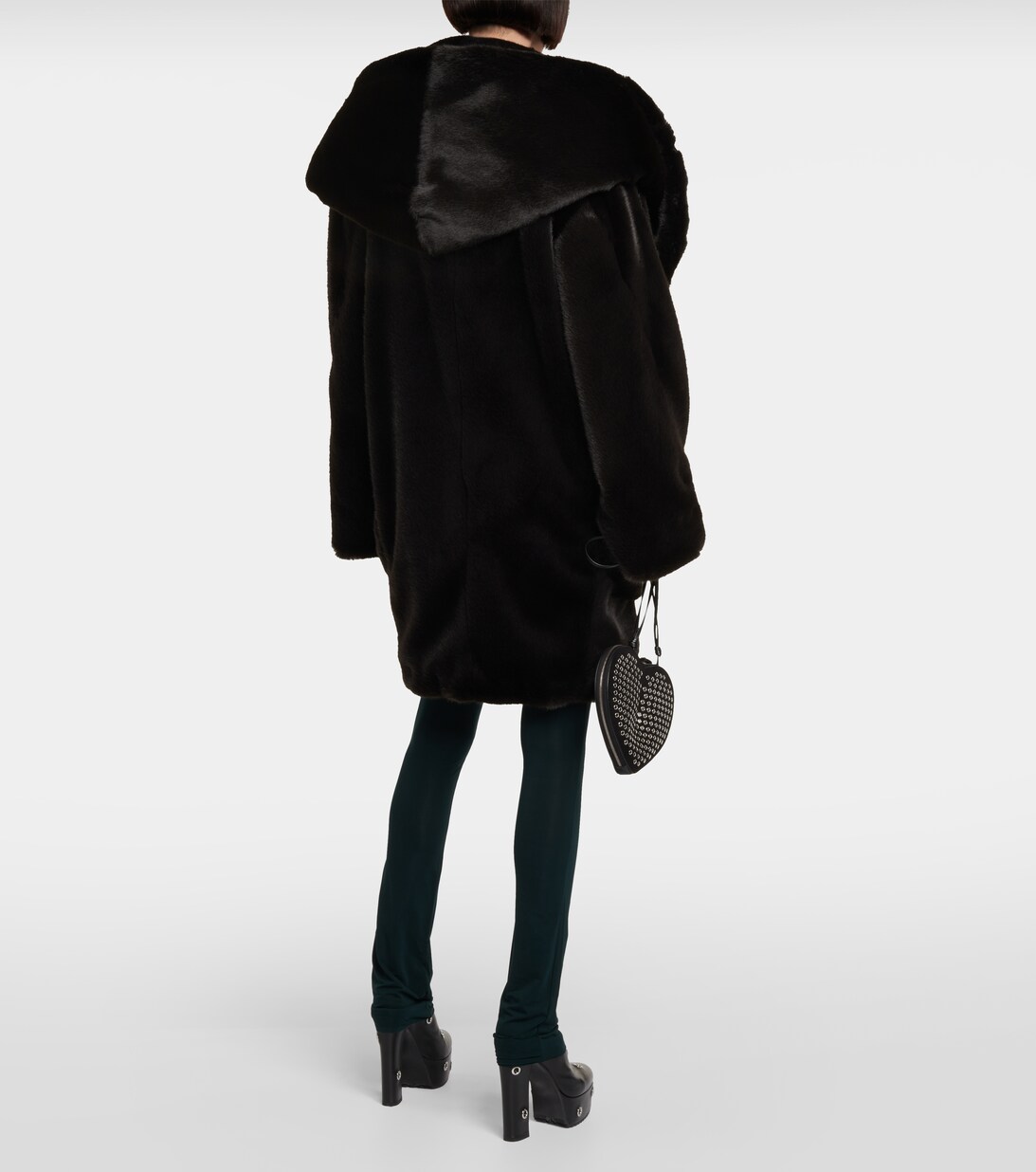 Kahlia Shaved Faux Fur Coat Black