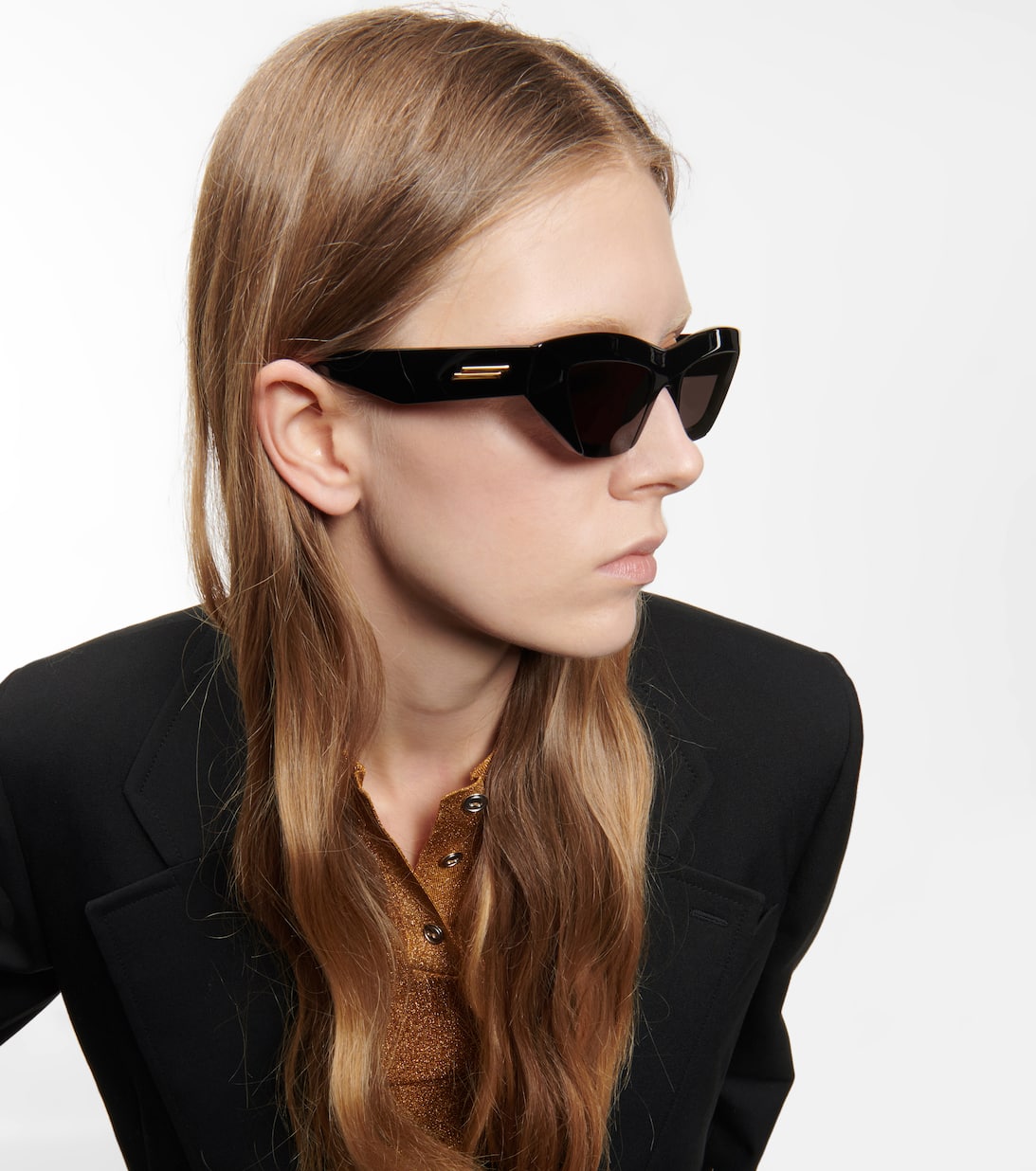 Cat Eye Sunglasses in Black Bottega Mytheresa