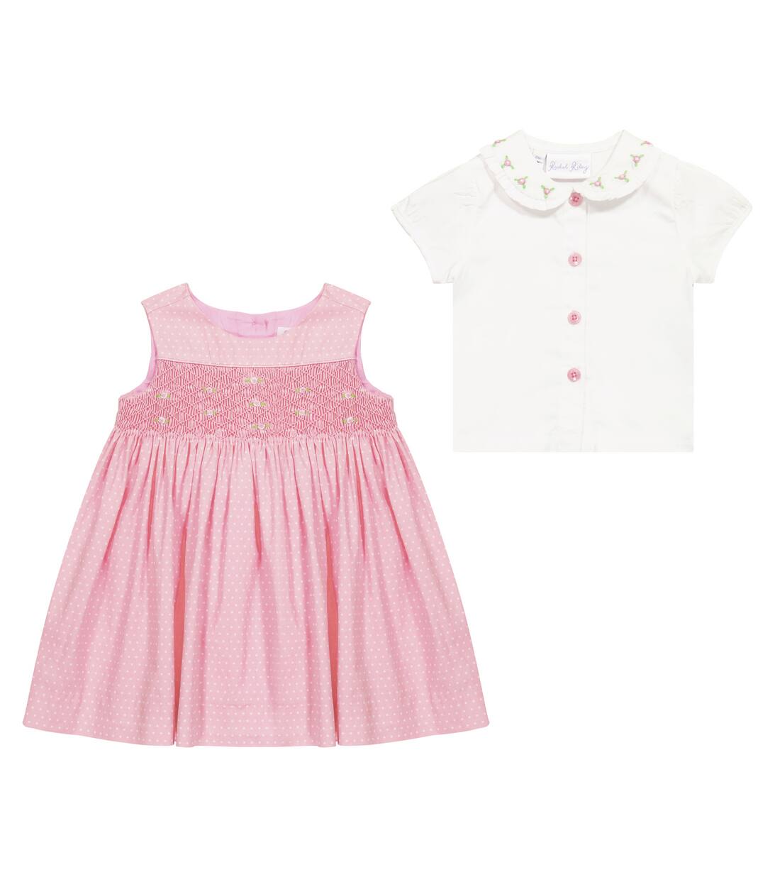 Baby Cotton Dress And Blouse Set in Pink Rachel Riley Mytheresa