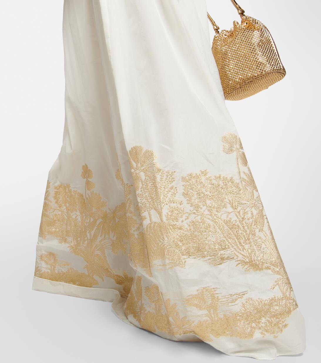 Eliza Jacquard Embroidered Maxi Dress in White Costarellos Mytheresa