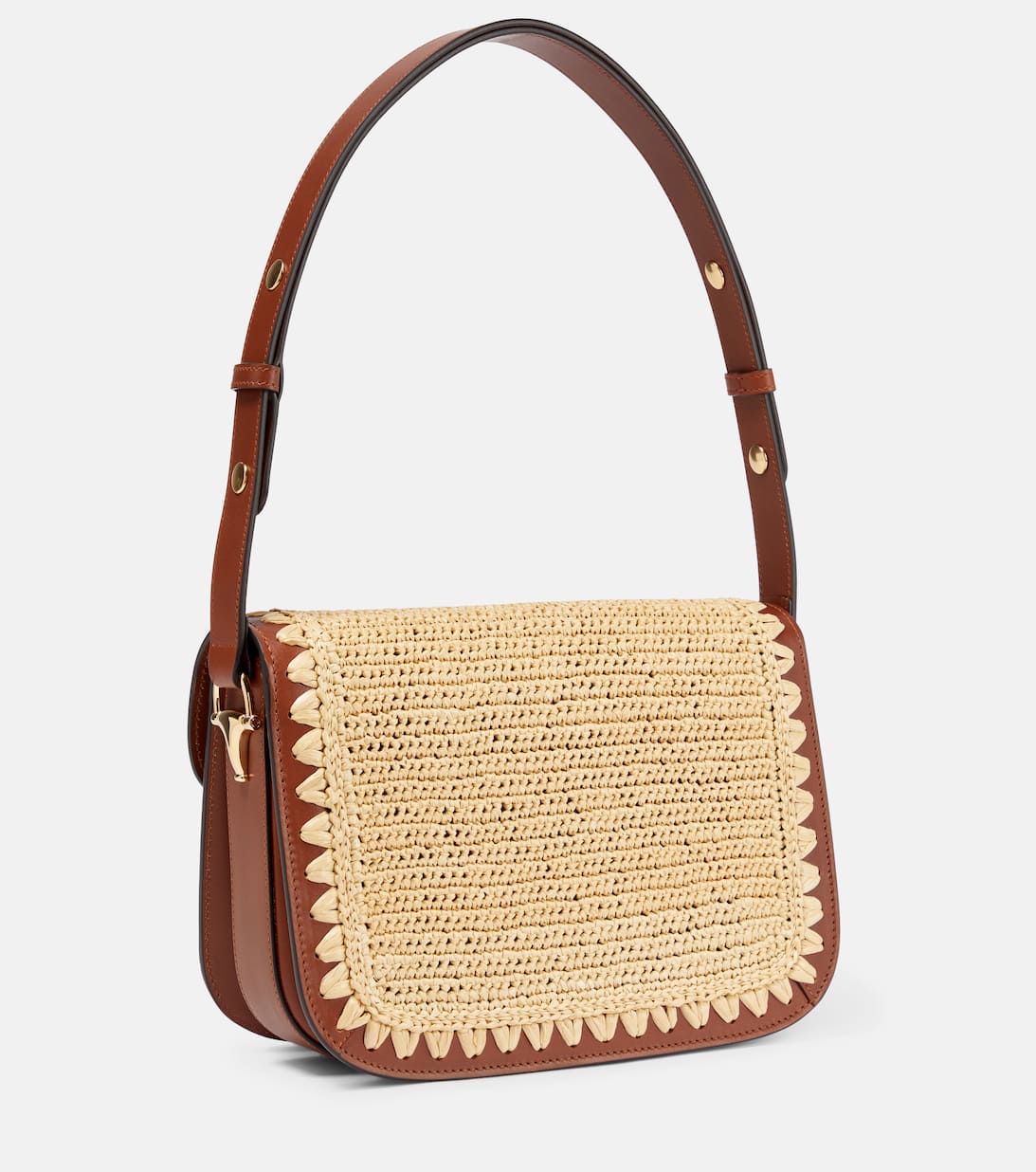Horsebit 1955 Raffia Effect Shoulder Bag in Brown Gucci Mytheresa