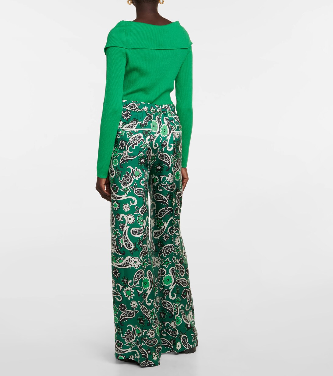 Paisley Power Silk Palazzo Pants in Green - Dorothee Schumacher | Mytheresa