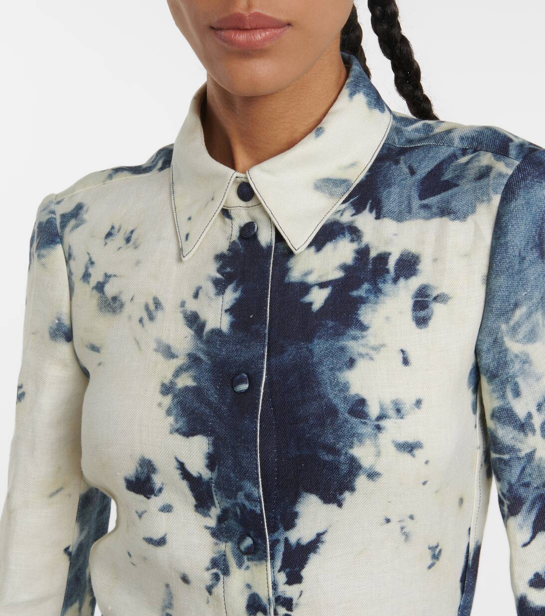 Tie Dye Linen Shirt Dress in Multicoloured Chloe Mytheresa