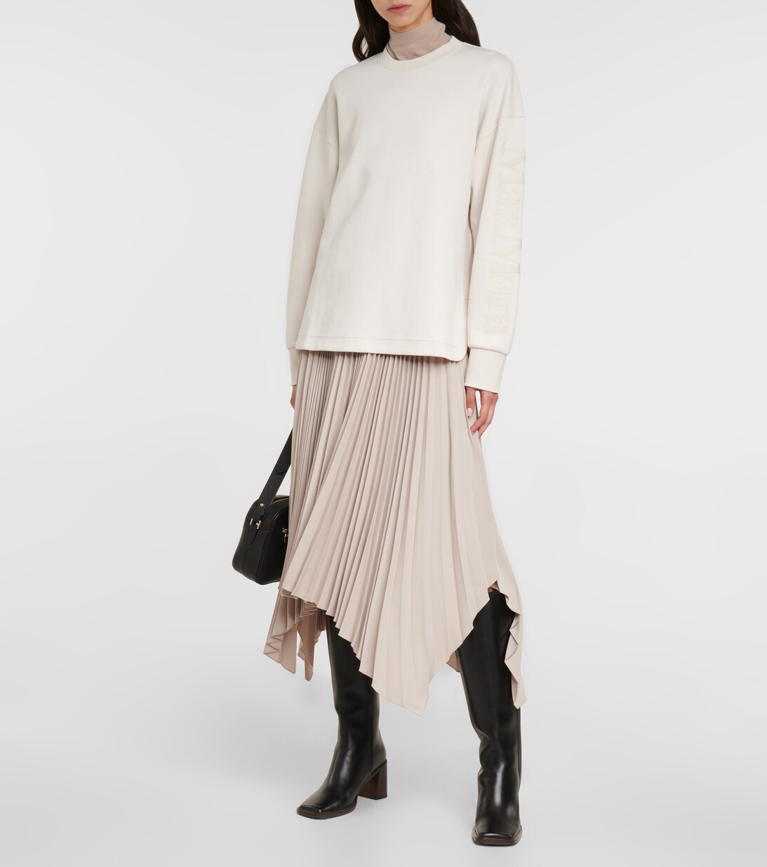 Cotton Blend Jersey Sweatshirt in White - S Max Mara | Mytheresa