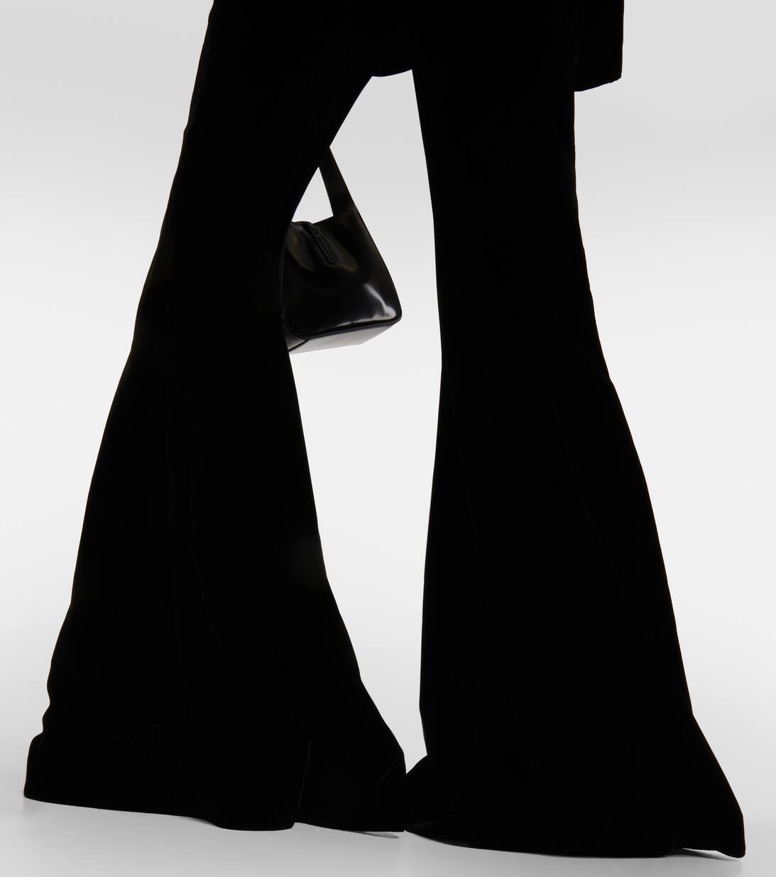 Low Rise Velvet Flared Pants in Black Saint Laurent Mytheresa