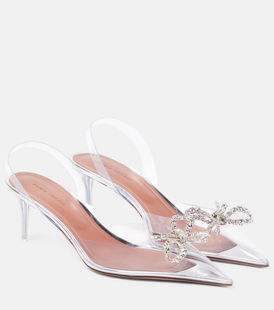 Rosie Embellished Slingback Pumps in Silver - Amina Muaddi | Mytheresa