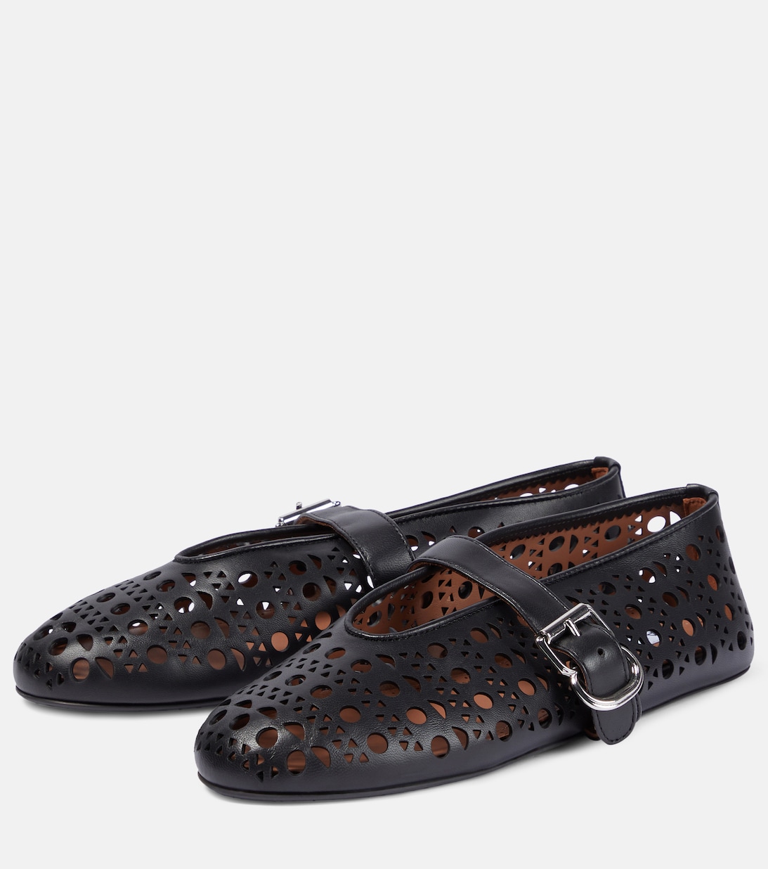 alaia ballet flat dark brown vienne lambskin