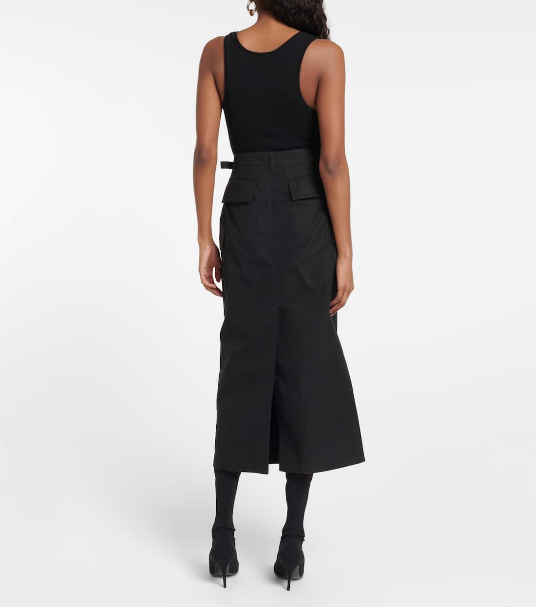 Cotton cargo midi skirt | Wardrobe.NYC