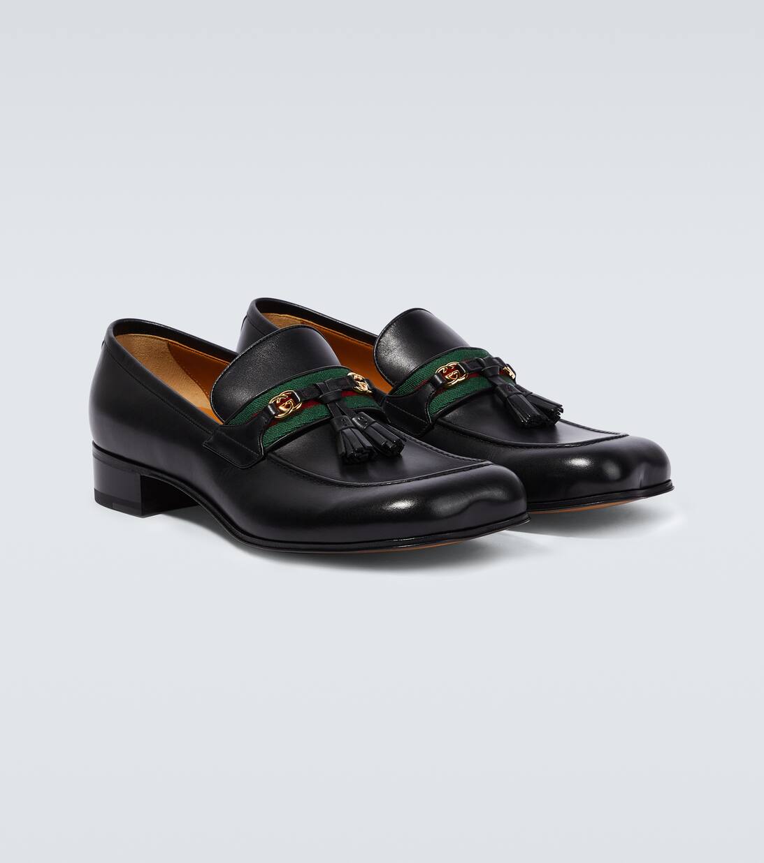 Interlocking G Tassel Leather Loafers in Black Gucci Mytheresa