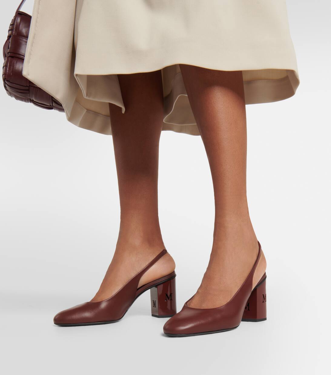 Damiersli Leather Slingback Pumps in Brown Max Mara Mytheresa