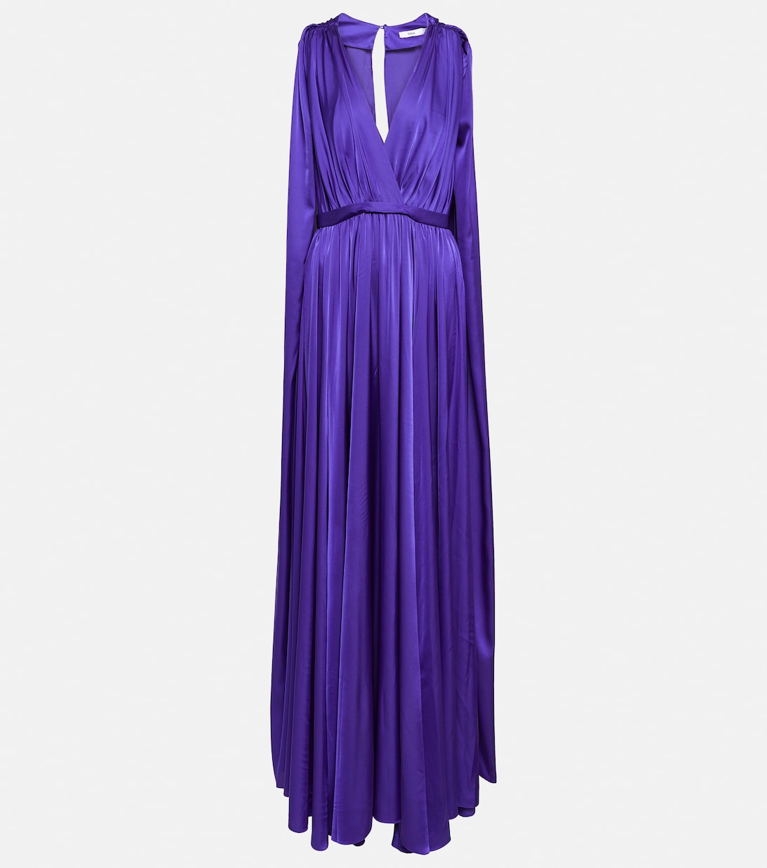 Chiffon Flutter Cape Sleeves V-Neck A-Line Gown Papaya