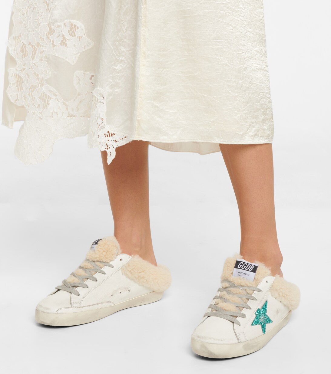 Super Star Shearling Lined Mules in White - Golden Goose | Mytheresa