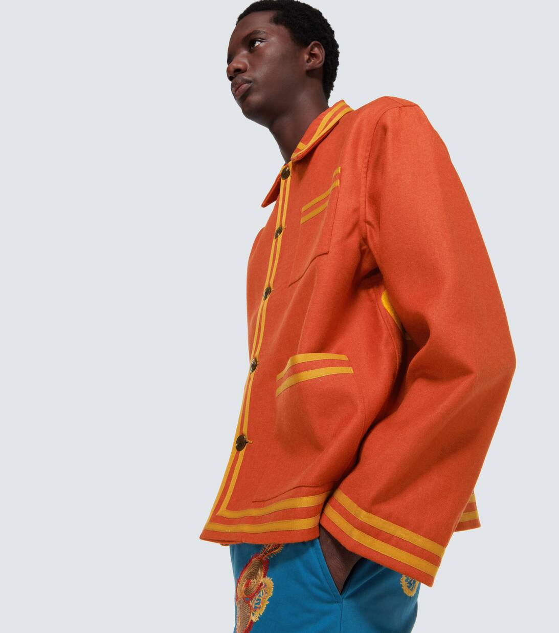 Society Club Wool Blouson Jacket in Red Bode Mytheresa