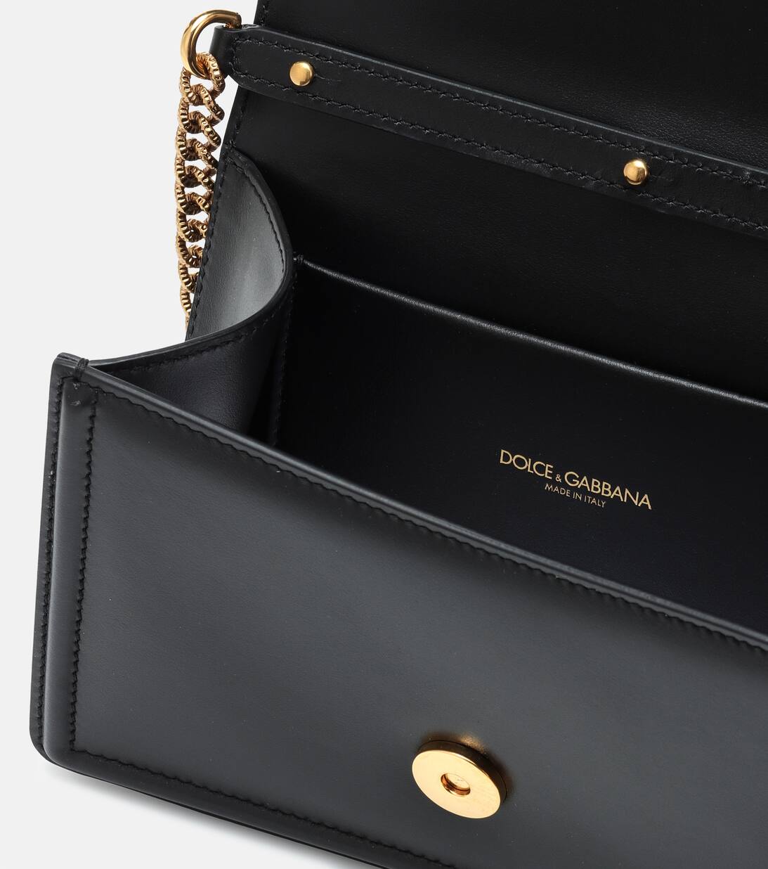 Devotion Small Leather Shoulder Bag in Black - Dolce Gabbana | Mytheresa