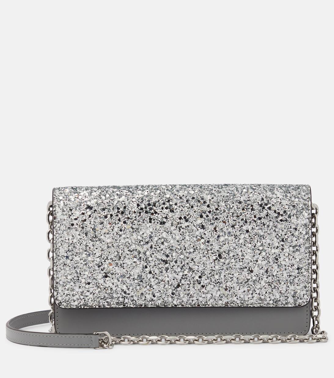 Glitter Wallet On Chain in Silver Maison Margiela Mytheresa