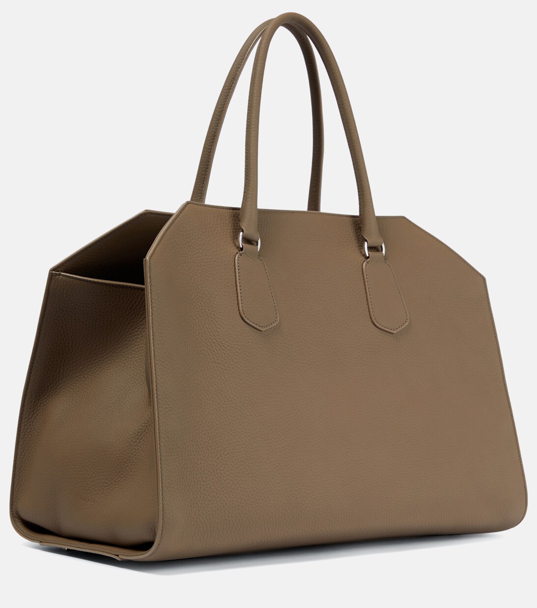 Geo Margeaux Large Leather Tote Bag in Grey The Row Mytheresa