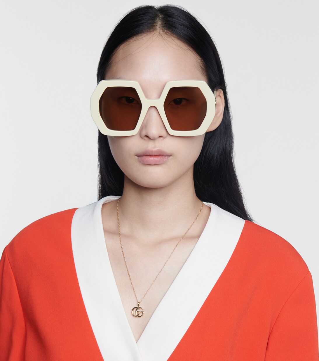 gucci hexagon frame glasses