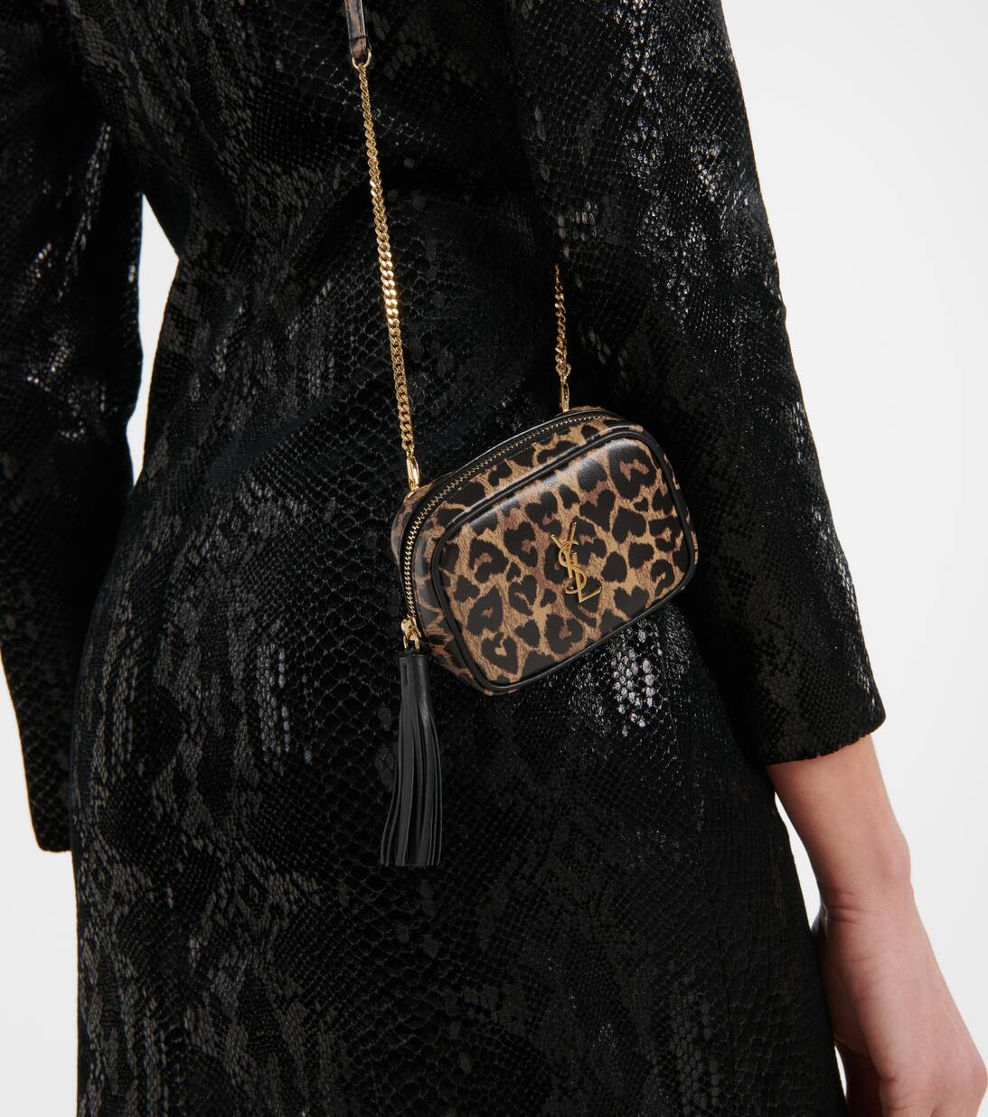 Lou Micro Leather Crossbody Bag in Brown Saint Laurent Mytheresa