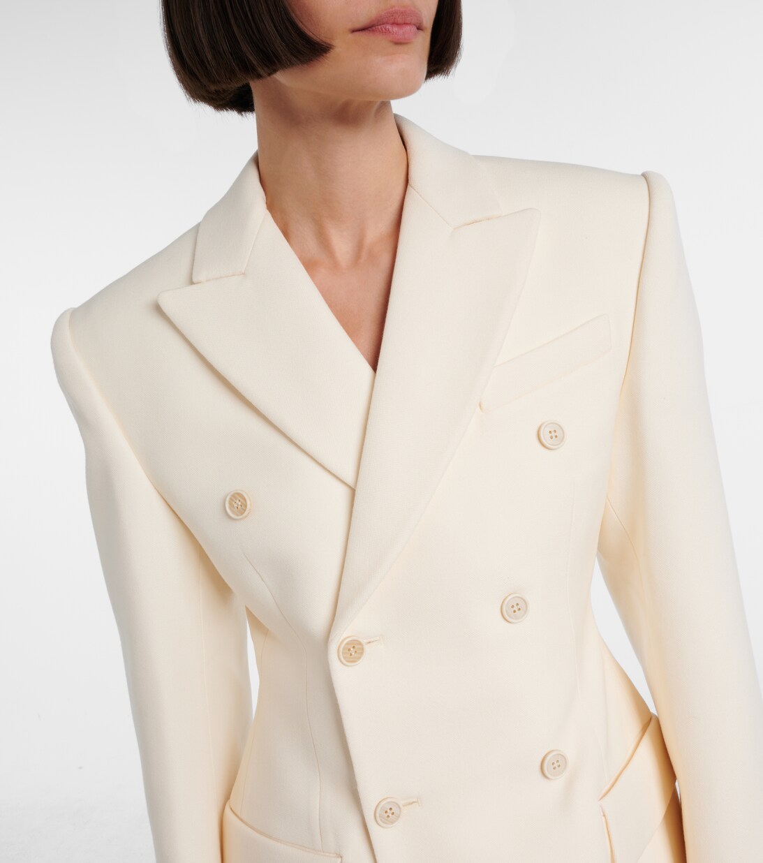 Contour Double Breasted Wool Blazer in White - Wardrobe NYC | Mytheresa