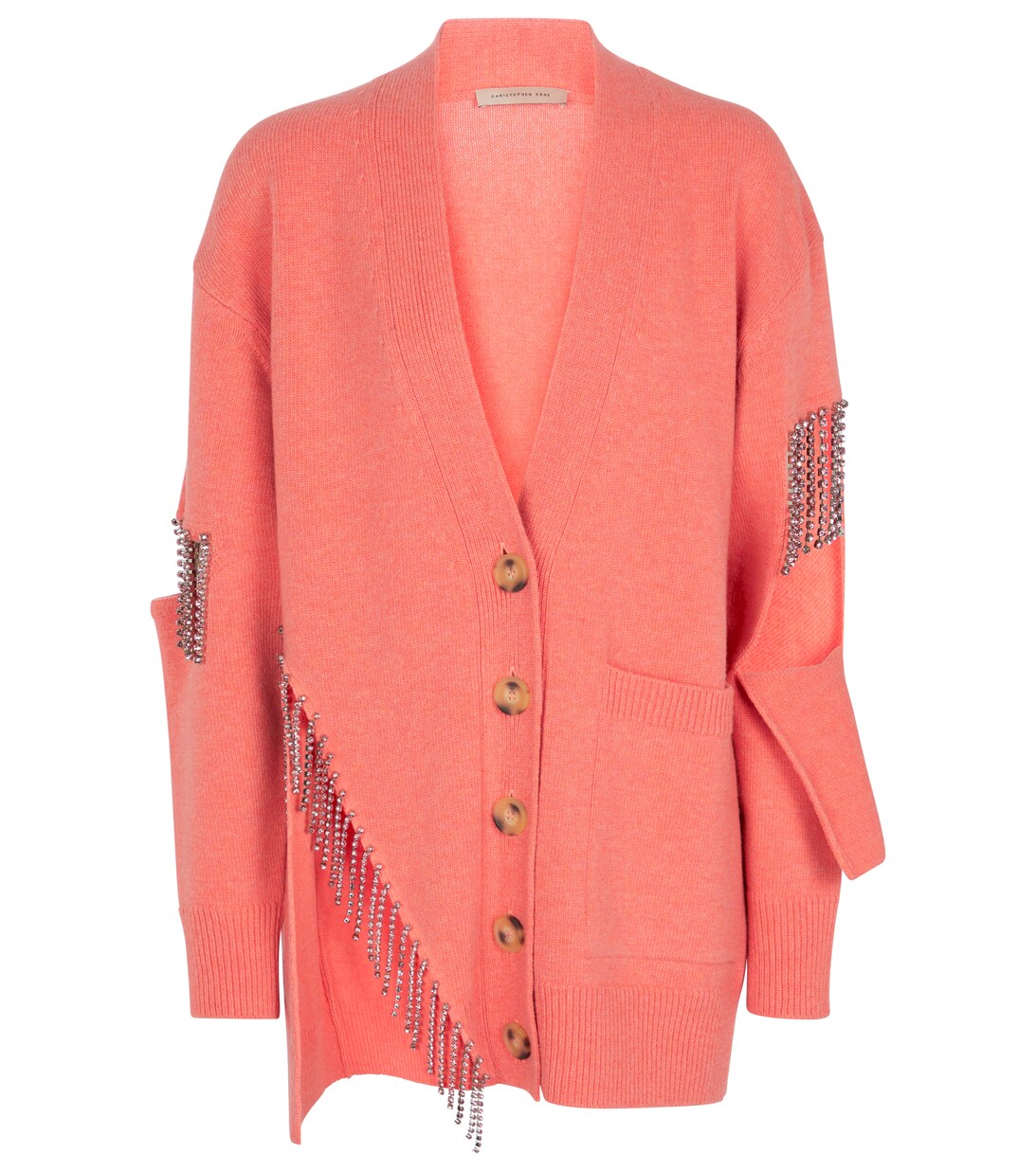 Embellished Wool Cardigan in Pink - Christopher Kane | Mytheresa