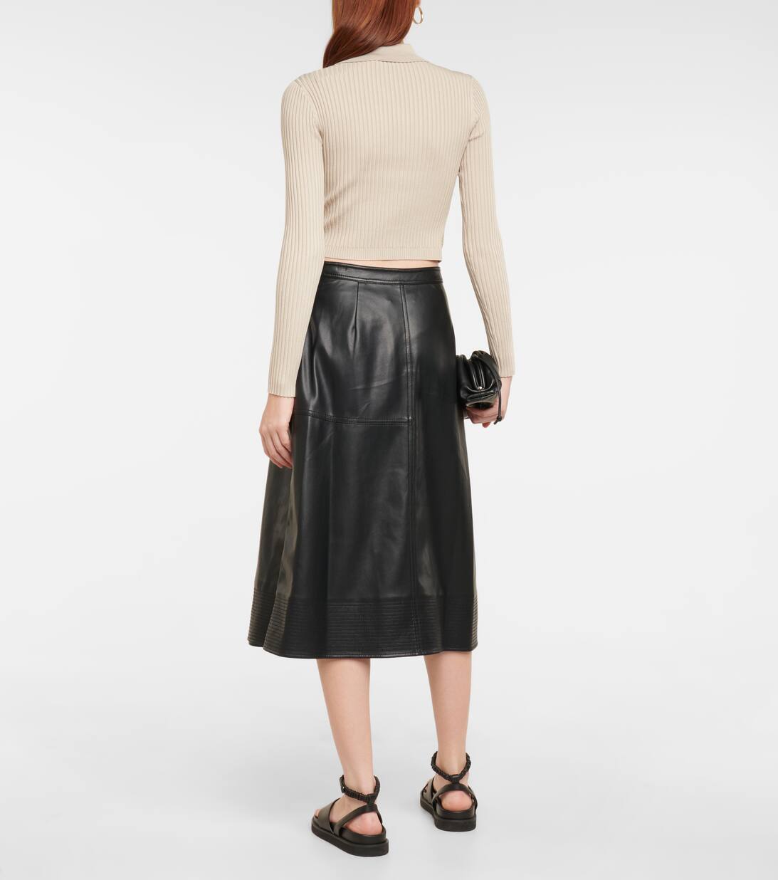 Cropped Cardigan Sol Aus Rippstrick in Beige Simkhai Mytheresa