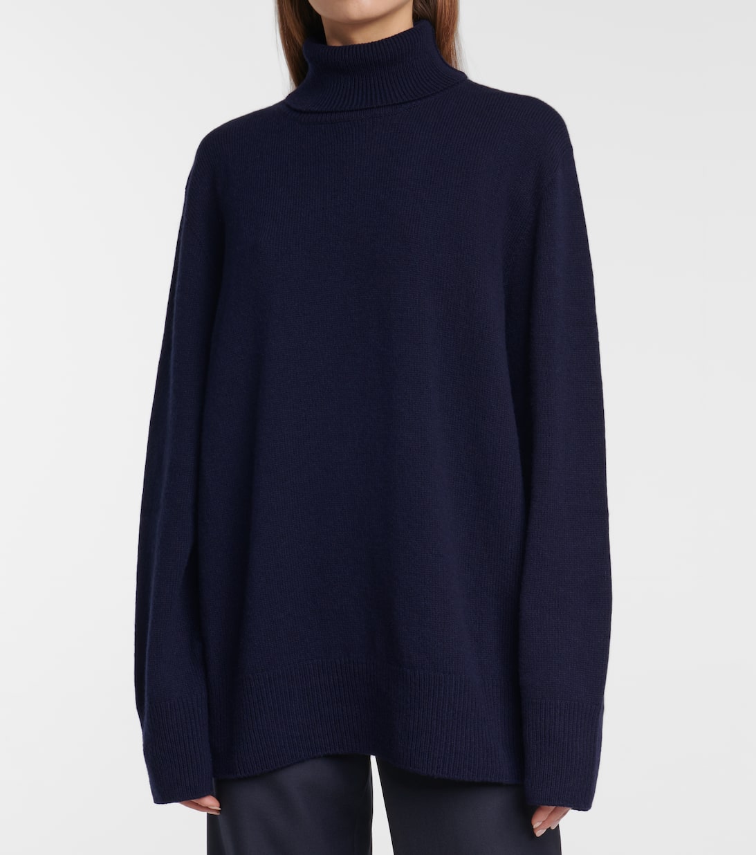 Milina Turtleneck Wool And Cashmere Sweater in Blue The Row Mytheresa