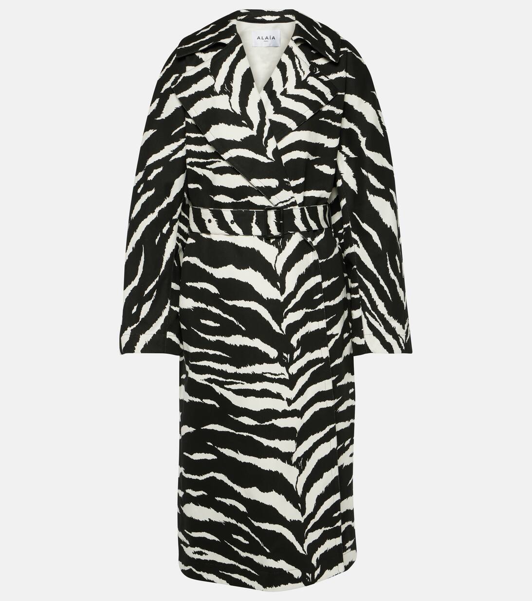 Zebra Print Cotton Coat in Multicoloured Alaia Mytheresa