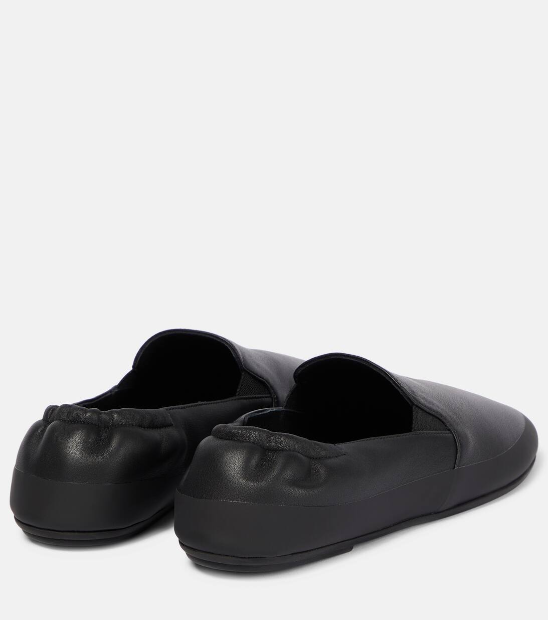 Tech Leather Loafers in Black The Row Mytheresa