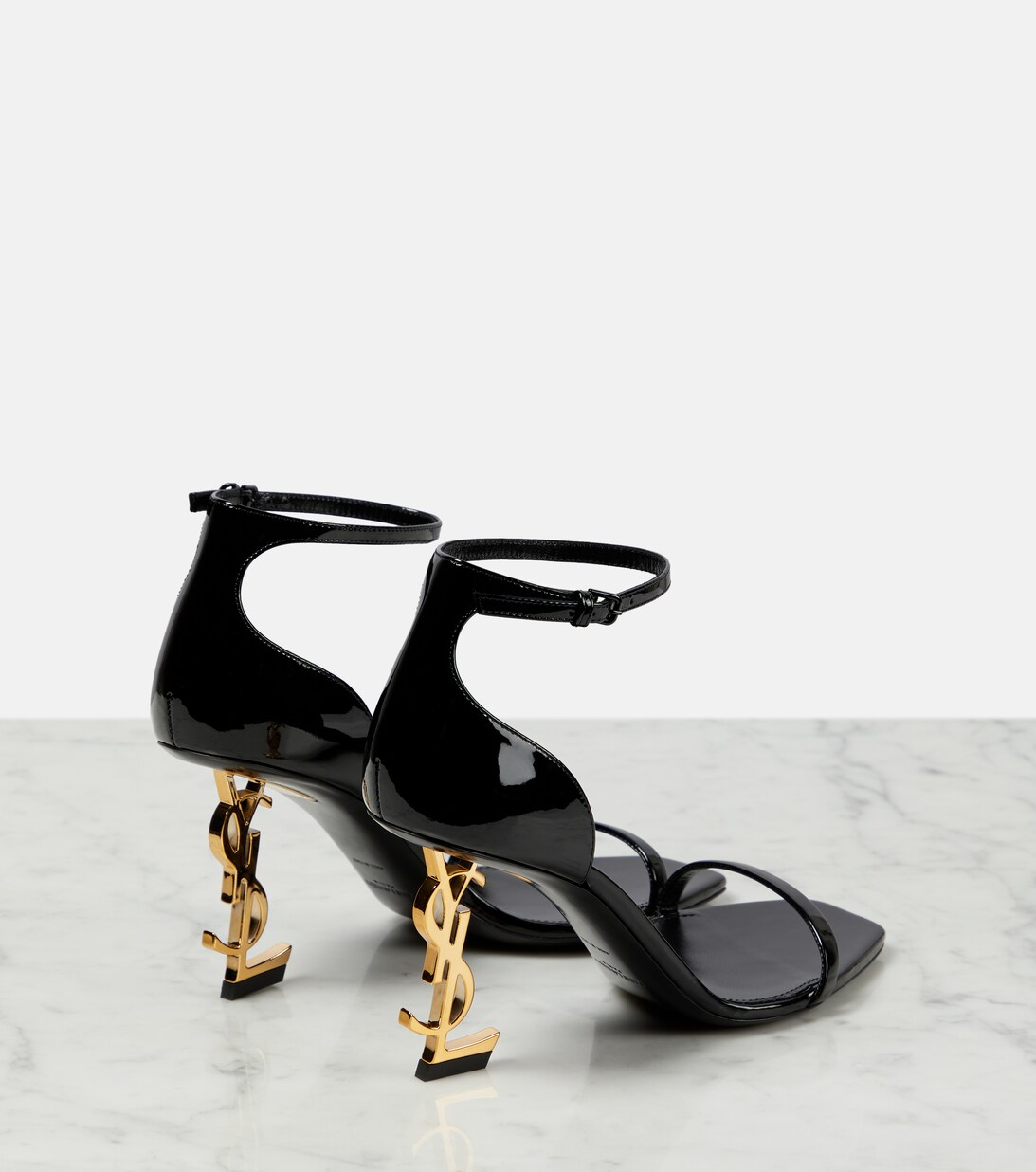 SATIN OPYUM HIGH SANDALS BLACK
