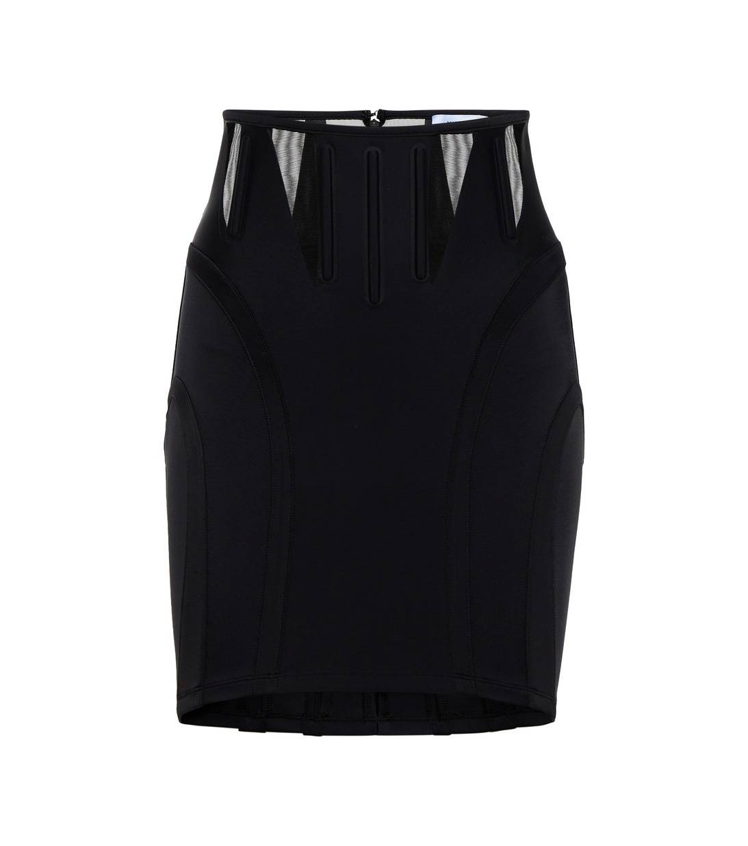 Jupe Crayon Mugler Noire - Taille 38 - Laine Et Polyester - Occasion Très Bon État