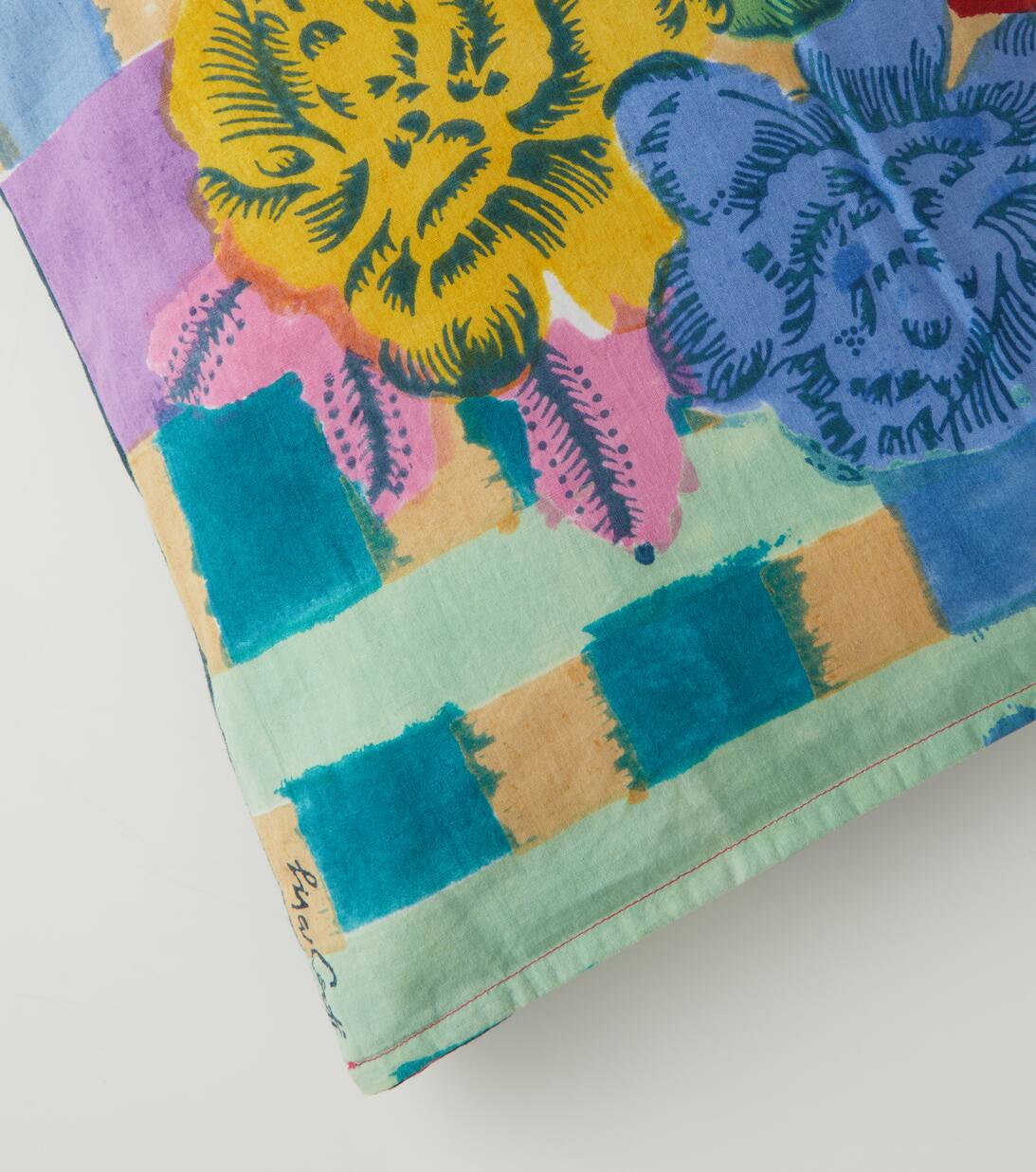 Ankara Aqua Rectangular Cotton Cushion in Multicoloured Lisa Corti Mytheresa