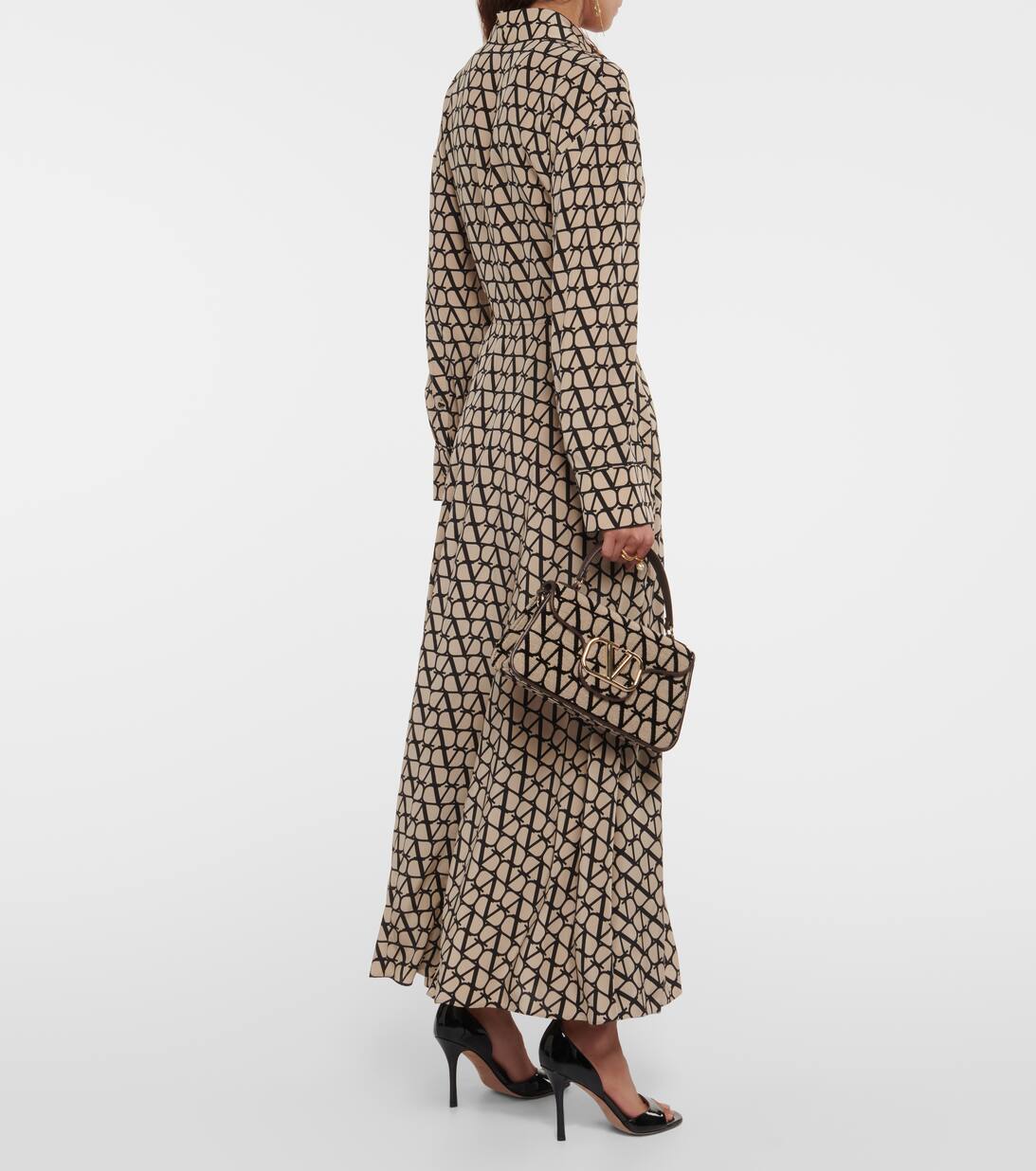 Toile Iconographe Silk Shirt Dress in Beige Valentino Mytheresa