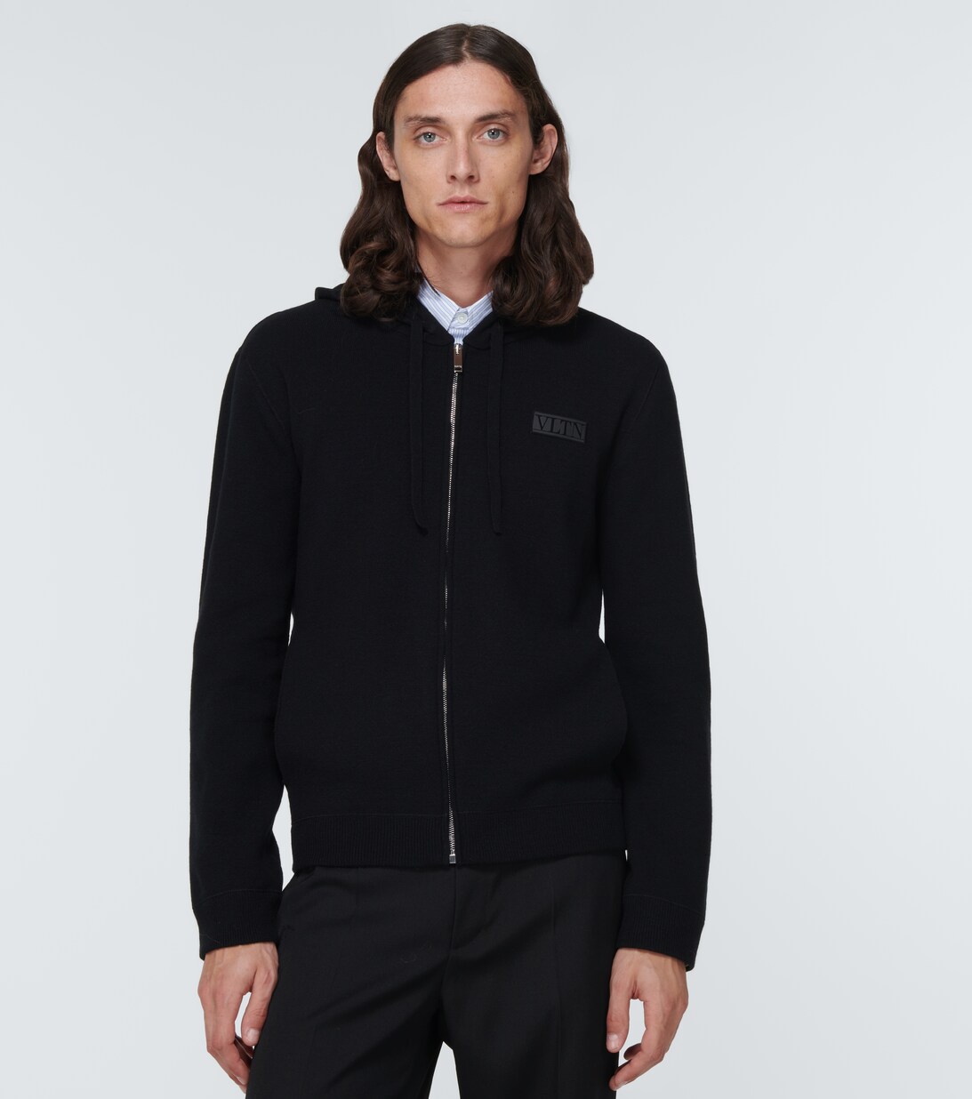 Zipped Wool And Cashmere Hoodie in Black - Valentino | Mytheresa