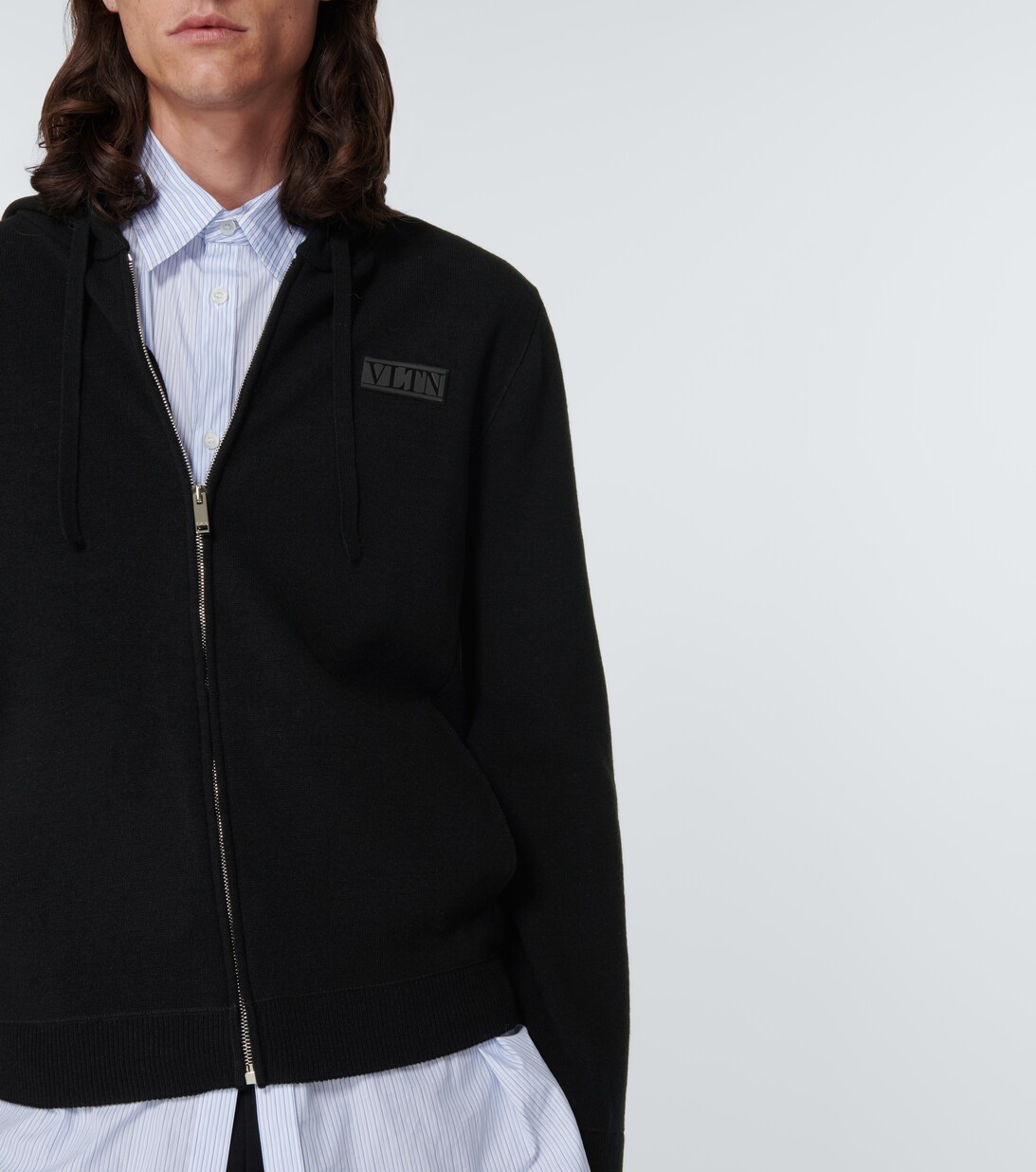 Zipped Wool And Cashmere Hoodie in Black - Valentino | Mytheresa