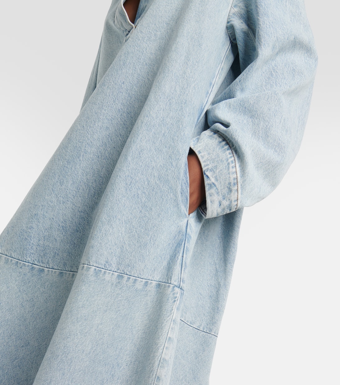 Franka Cotton Denim Maxi Dress in Blue Khaite Mytheresa