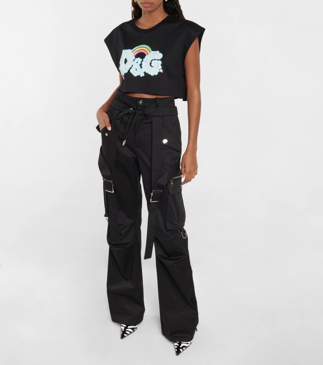 X Gianpiero D Alessandro Cotton T Shirt in Black Dolce Gabbana