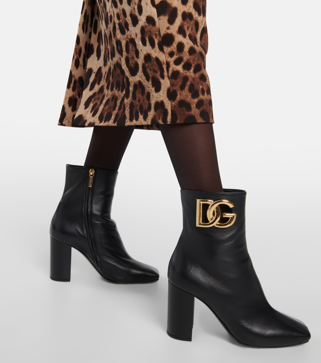 Dolce & Gabbana Black Leather Lizard Skin Ankle Boots main image 1
