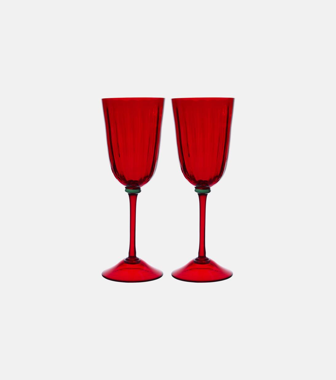 Rainbow Set Of 2 Wine Glasses in Red La Double J Mytheresa