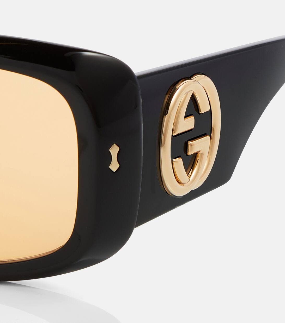 gucci square bee & logo acetate sunglasses