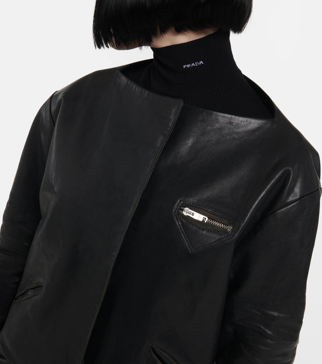 Leather Jacket in Black Prada Mytheresa