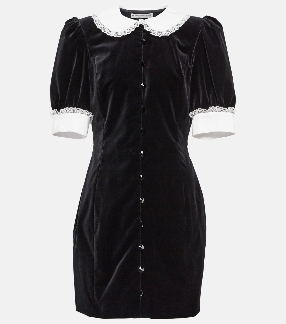 Kleid aus Samt mit Spitze main image 1