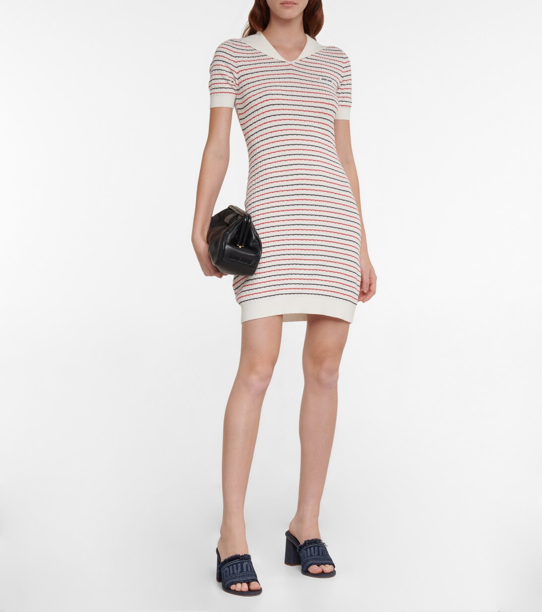Minou Shirt Dress Grey White Striped