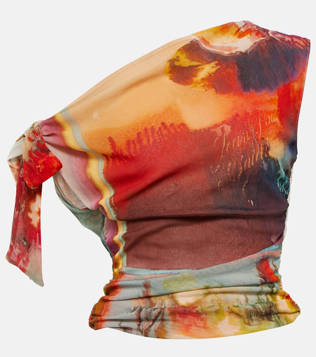 Flowers Collection One Shoulder Top in Multicoloured Jean Paul