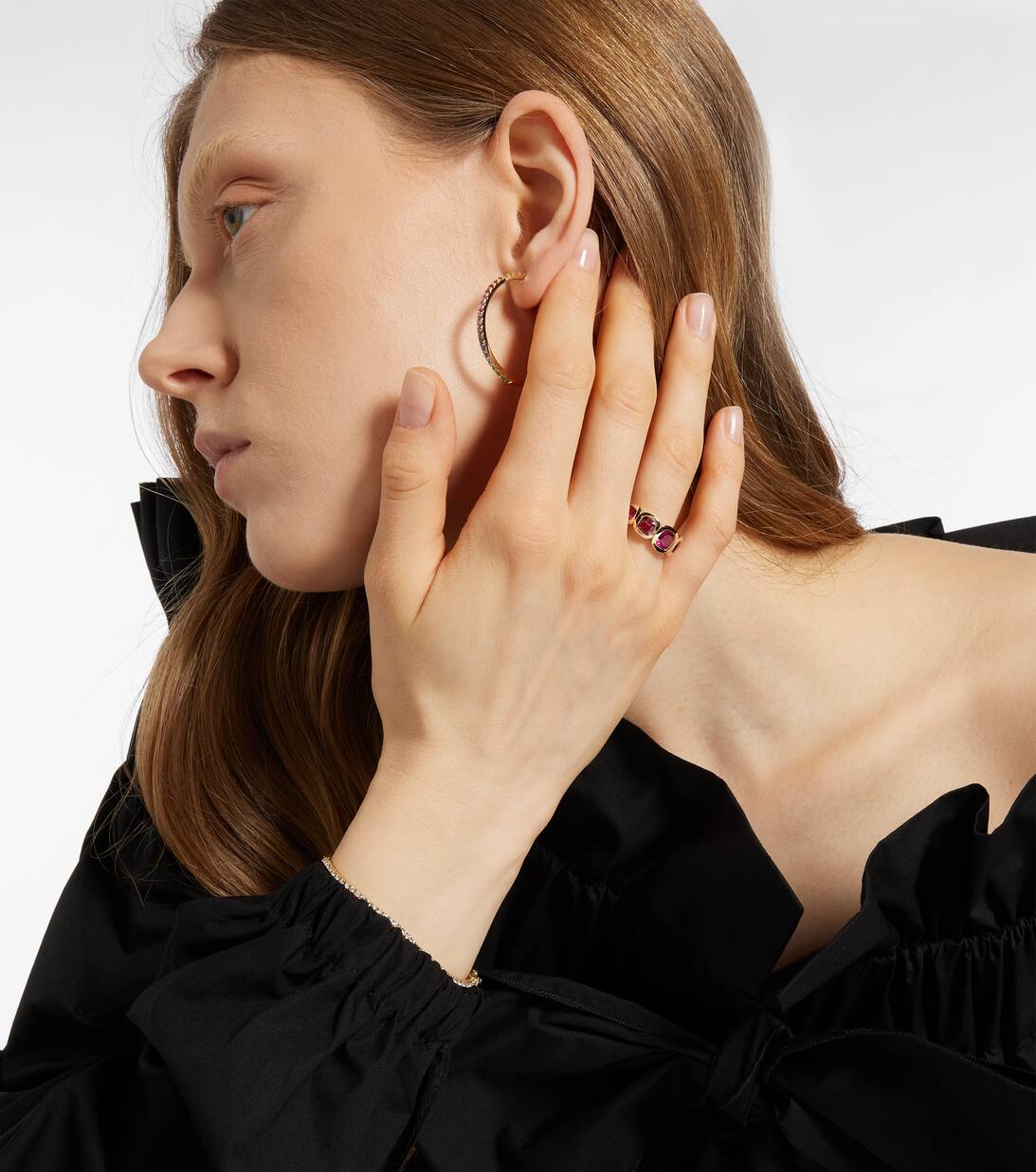 Marnie 14 Kt Gold Ring With Rubellites in Multicoloured